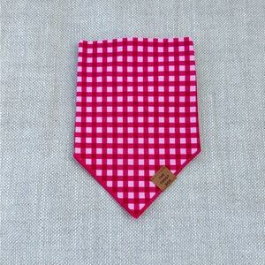 Hot Pink Gingham Dog Bandana